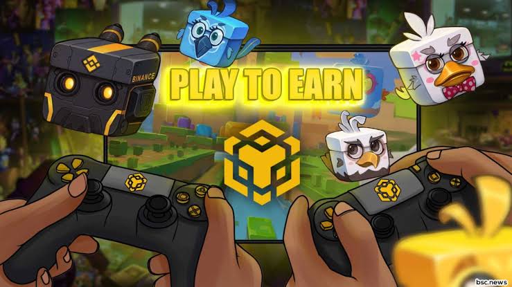 Game controllers with crypto coins — Play 2 Earn app and PlayToEarn platform guide